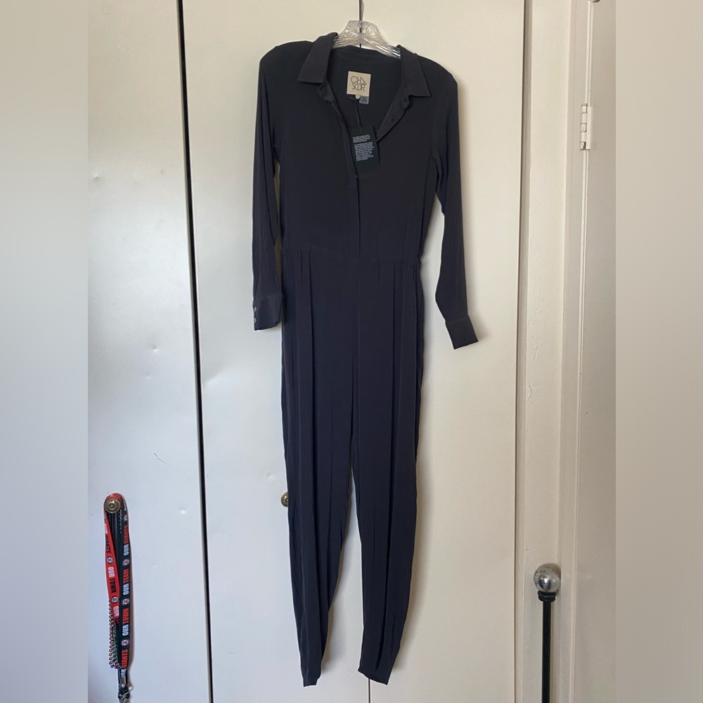 Chaser Heirloom Button Down Collared Jumpsuit NWT Size Small